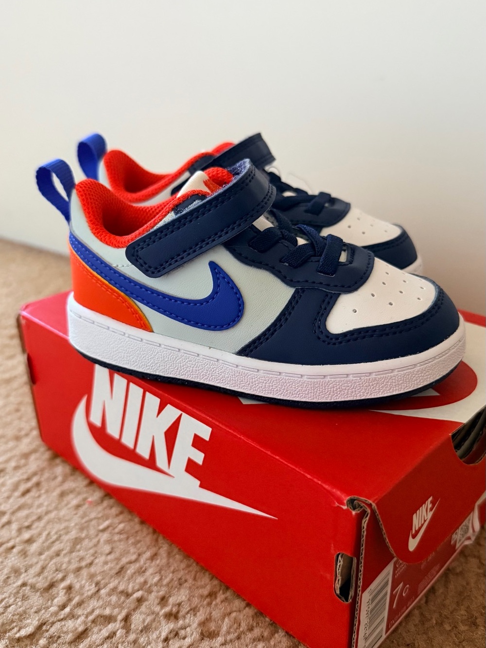 Nike Toddler Court Borough Low Recraft Sneakers | Navy/White/Blue/Orange
